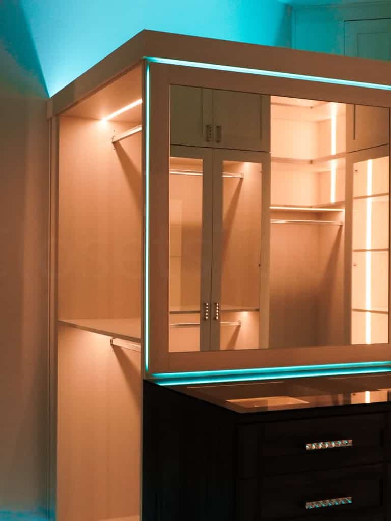 Luxury-DIY LED closet in teal finish